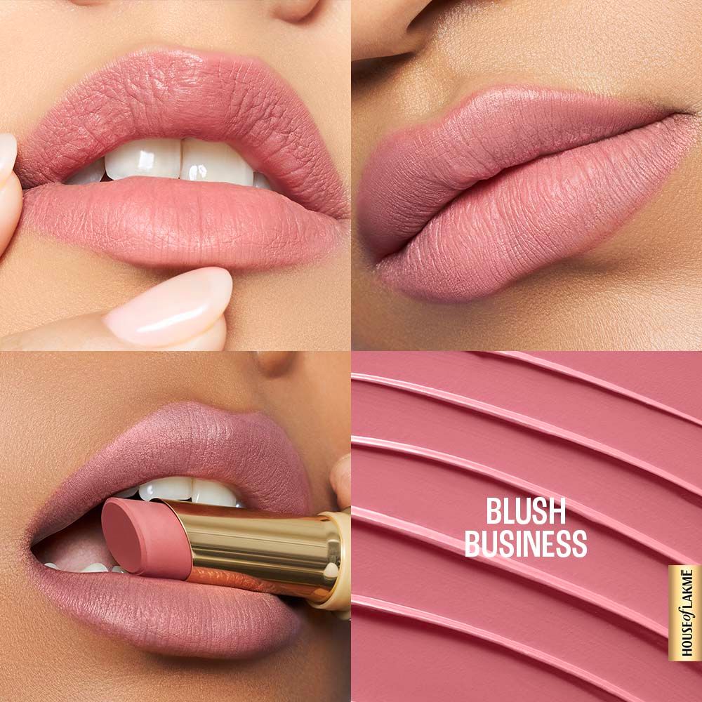 Lakme 9to5 Hya Matte Hydrating Lipstick With Hyaluronic Acid For 14Hr Long Stay Blush Business