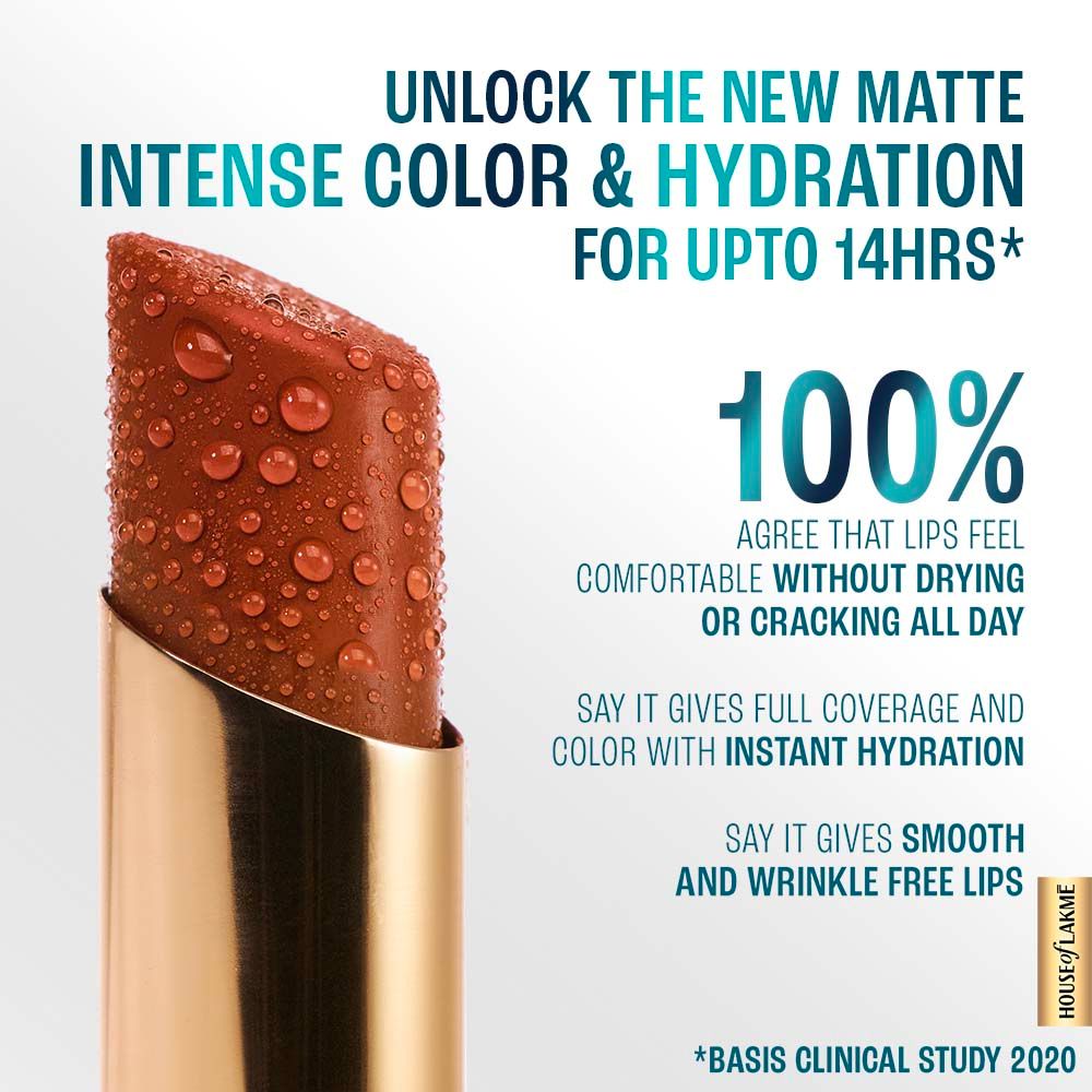 Lakme 9to5 Hya Matte Hydrating Lipstick With Hyaluronic Acid For 14Hr Long Stay Workday Rose