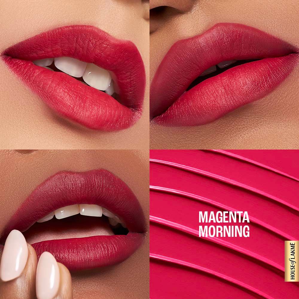Lakme 9to5 Hya Matte Hydrating Lipstick With Hyaluronic Acid For 14Hr Long Stay Magenta Morning