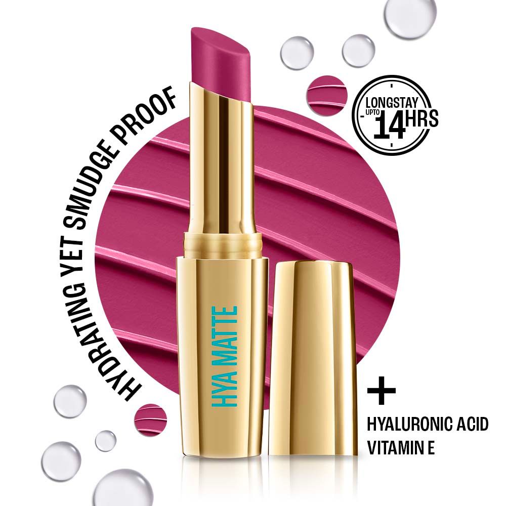 Lakme 9to5 Hya Matte Hydrating Lipstick With Hyaluronic Acid For 14Hr Long Stay Bold Berry