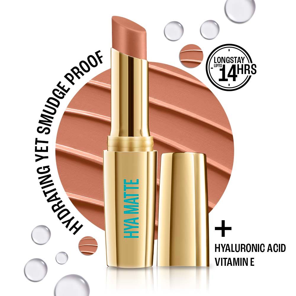 Lakme 9to5 Hya Matte Hydrating Lipstick With Hyaluronic Acid For 14Hr Long Stay Power Peach