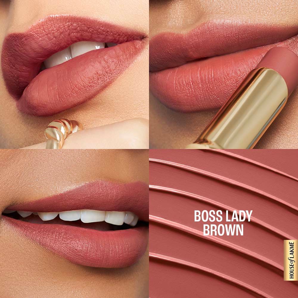 Lakme 9to5 Hya Matte Hydrating Lipstick With Hyaluronic Acid For 14Hr Long Stay Boss Lady Brown