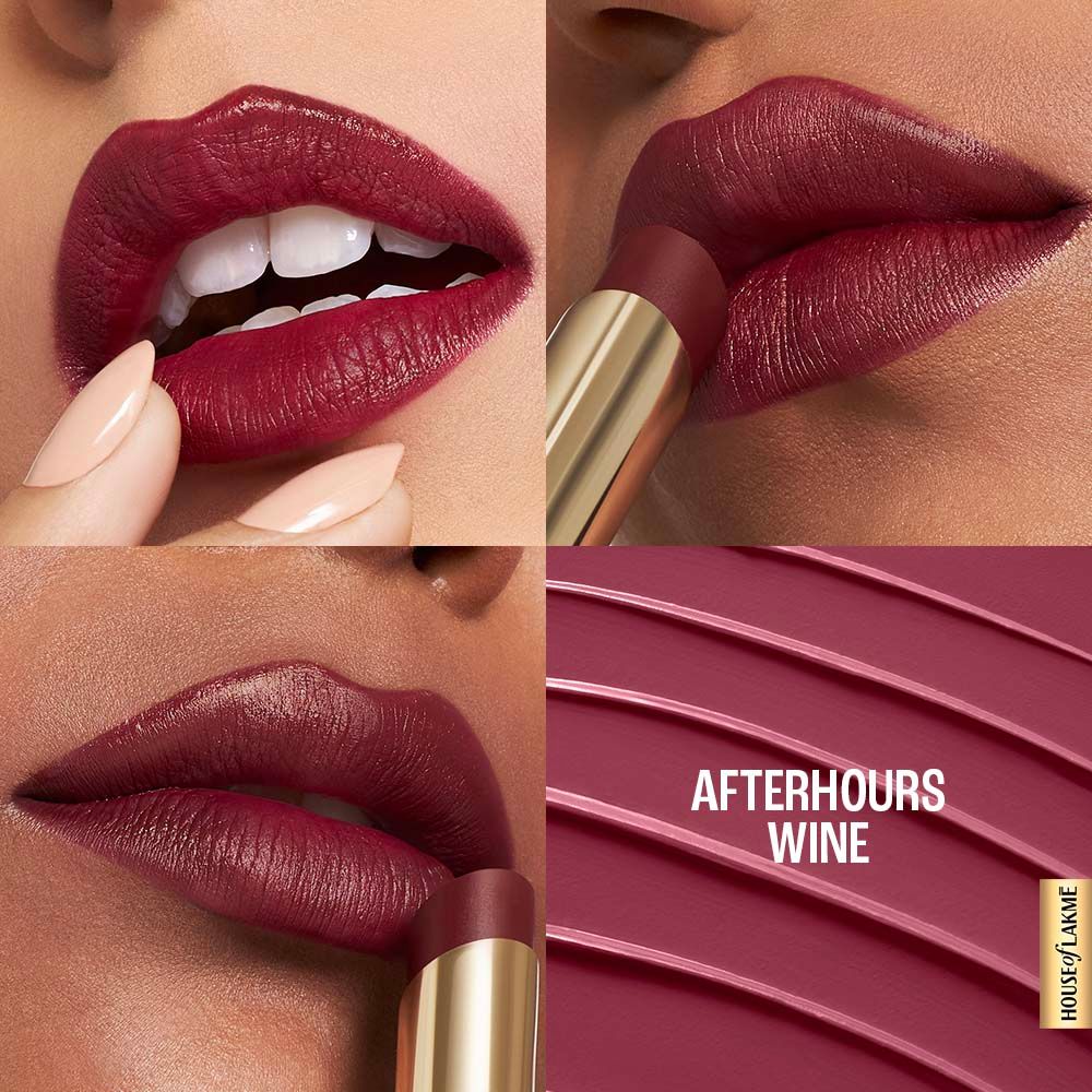 Lakme 9to5 Hya Matte Hydrating Lipstick With Hyaluronic Acid For 14Hr Long Stay Afterhours Wine
