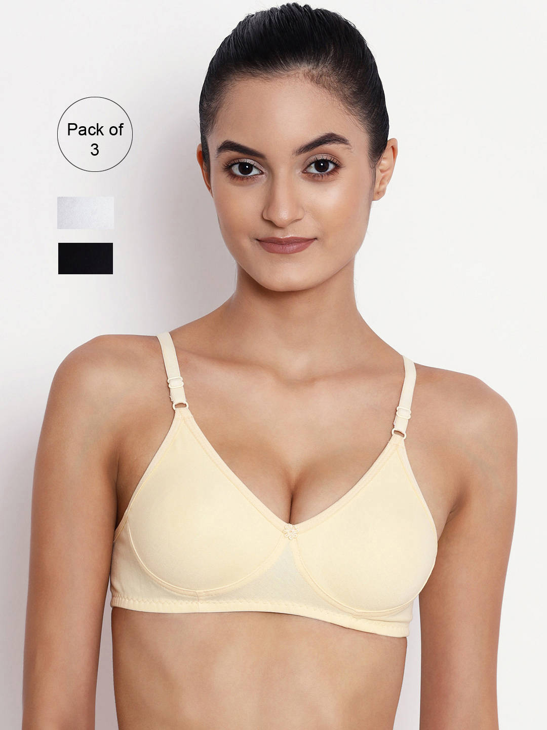 Abelino Pack Of 3 Non Padded Seamless Bras. - Multi-Color (32B) · 32B