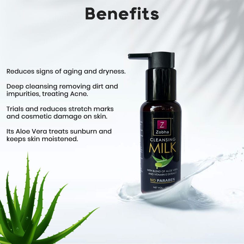 Zobha - Natural Skin Care Cleansing Milk with Aloe Vera Extracts (100ml)