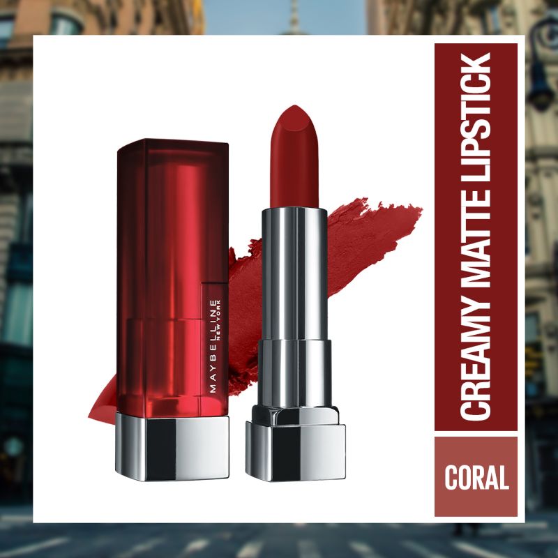 Maybelline New York Color Sensational Creamy Matte Lipstick - 604 Moody Crimson