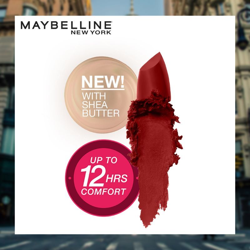 Maybelline New York Color Sensational Creamy Matte Lipstick - 604 Moody Crimson