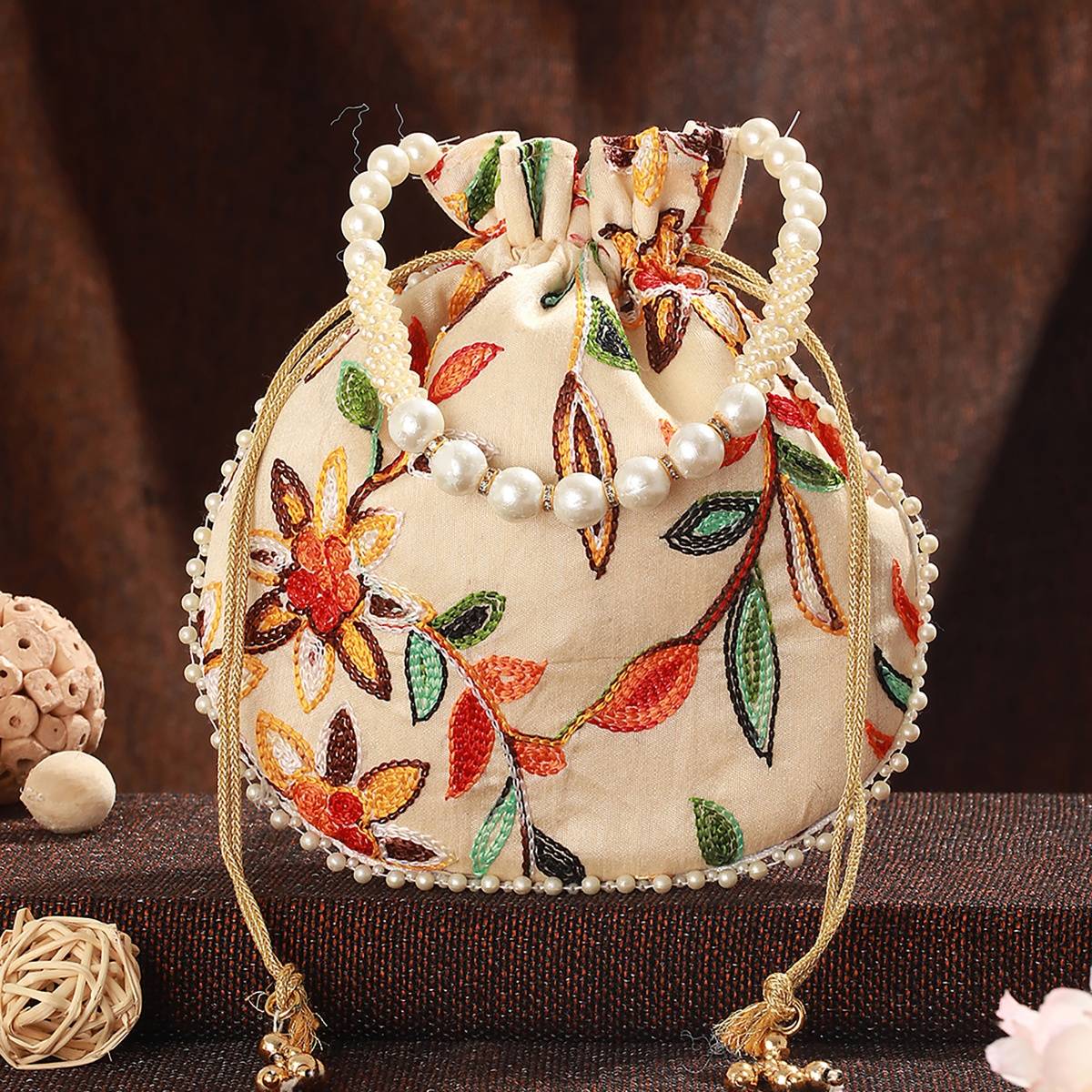 Aatmana Multi-Colored Leaf Pattern Polti Bag