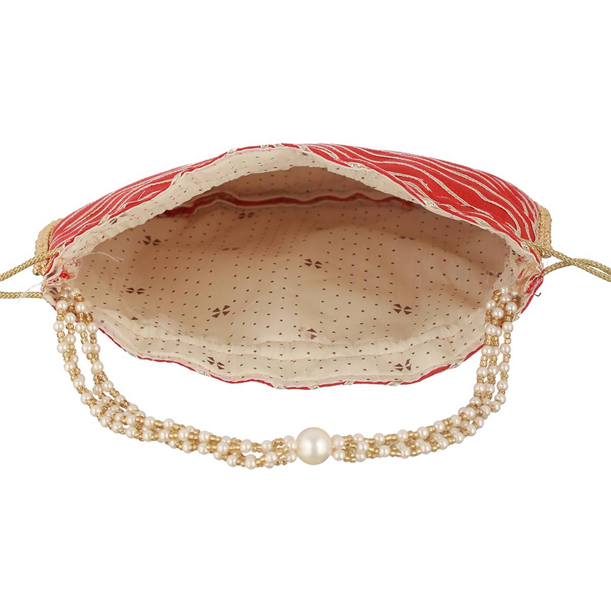 Aatmana Red & Gold Embellished Potli Bag