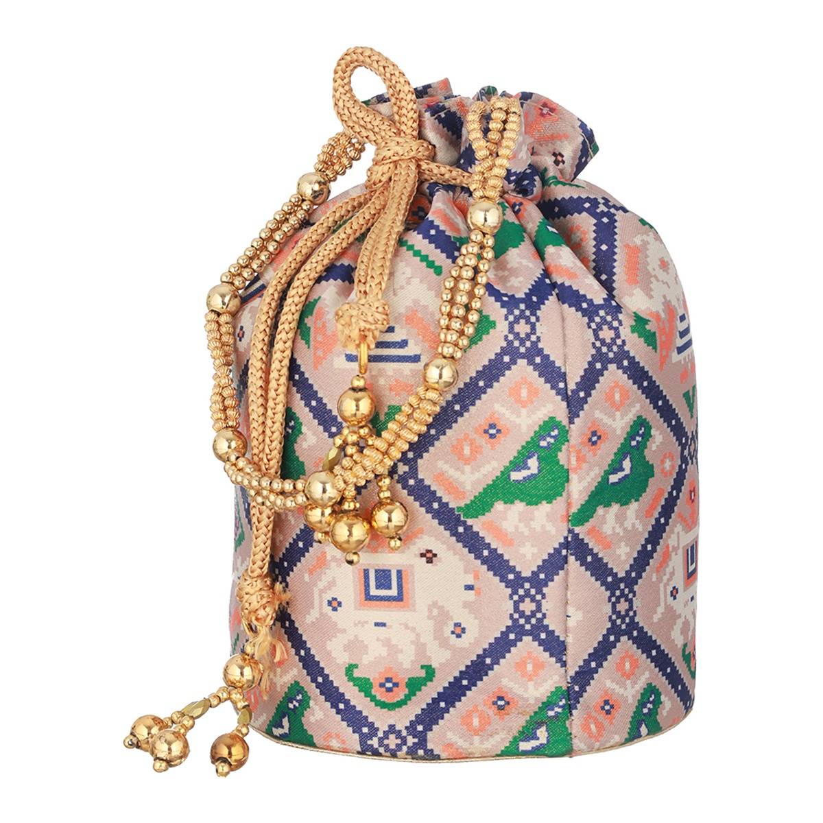 Aatmana Printed Multi Colored Potli Bag