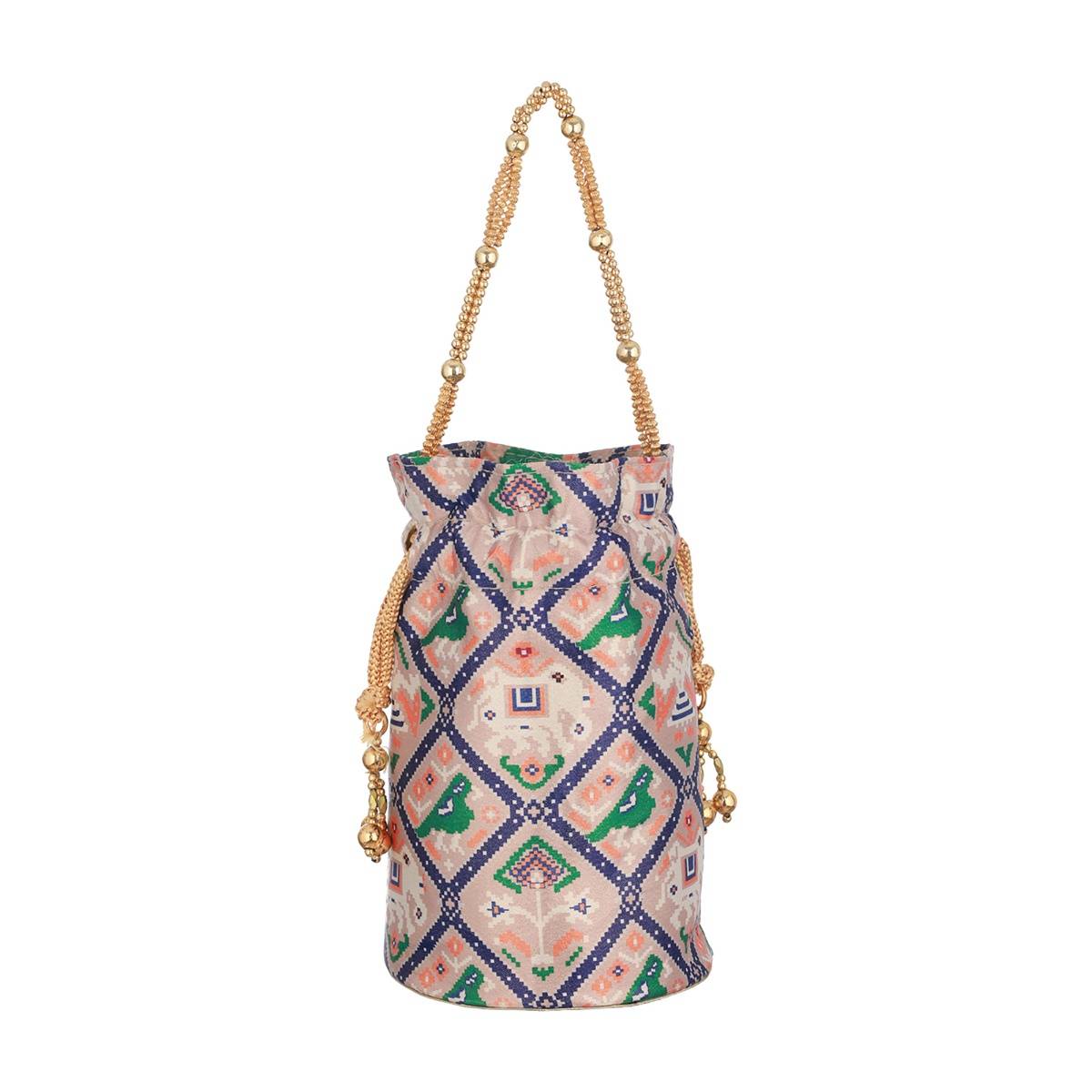 Aatmana Printed Multi Colored Potli Bag