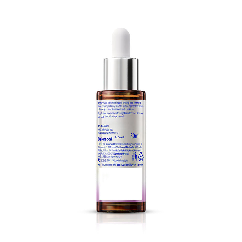 NIVEA Luminous Even Glow Brightening Face Serum with Niacinamide, Thiamidol 60X Vitamin C, Aloevera (30ml)