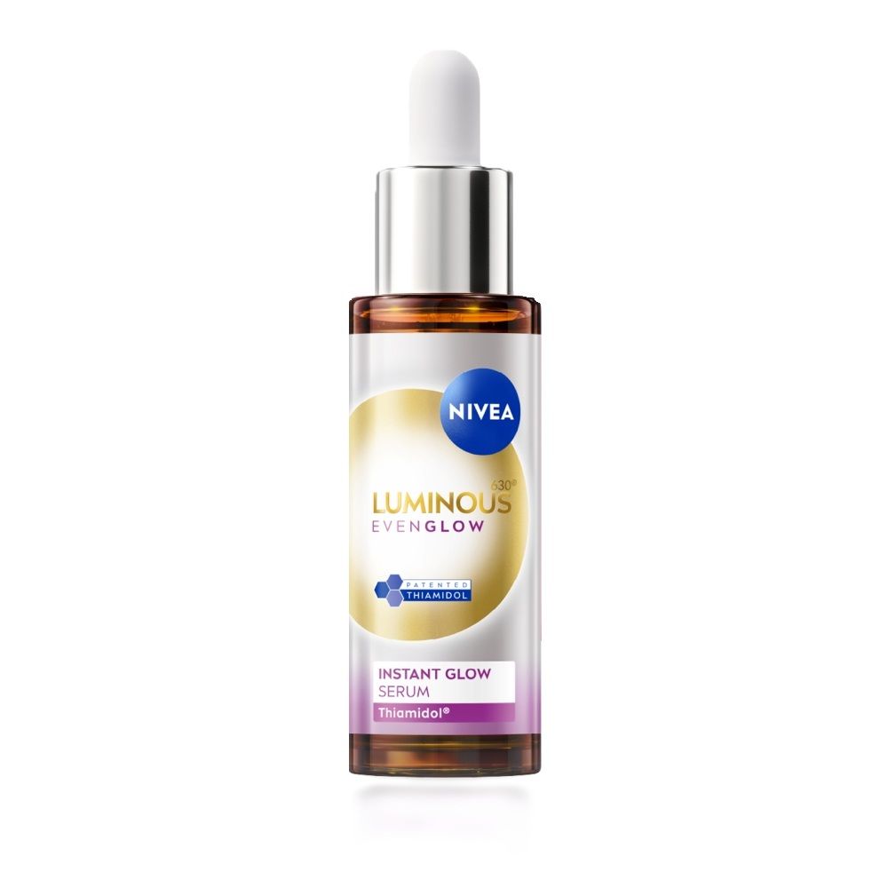 NIVEA Luminous Even Glow Brightening Face Serum with Niacinamide, Thiamidol 60X Vitamin C, Aloevera (30ml)