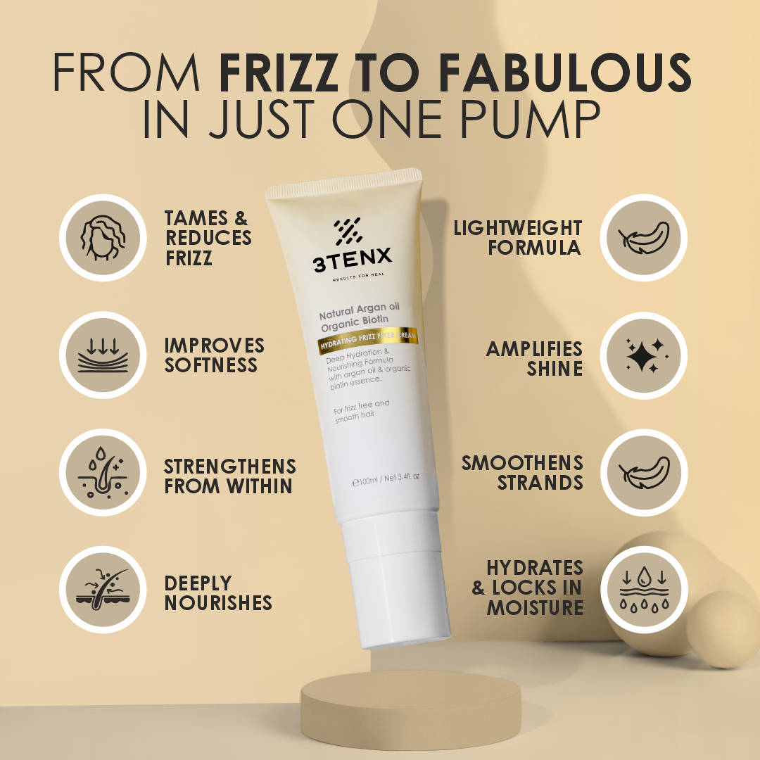 3TENX HYDRAREVIVE Shampoo + Conditioner + Frizz Fixer Cream - Combo