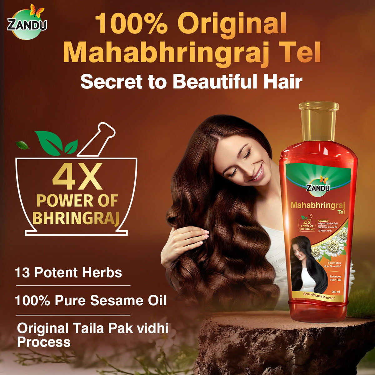 Zandu-O Hair Growth Mahabhringraj Hair Oil