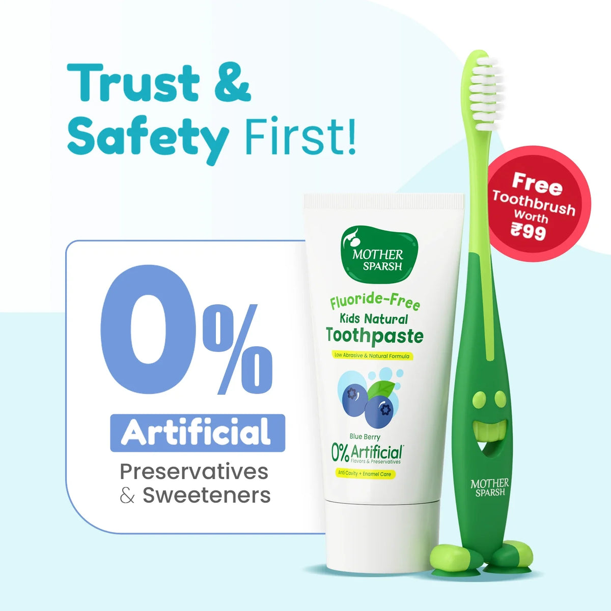 Mother Sparsh Blueberry Kids Natural Toothpaste