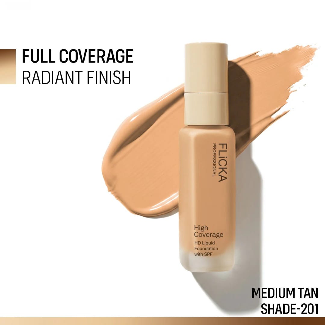 Flicka - High Coverage HD Liquid Foundation With SPF