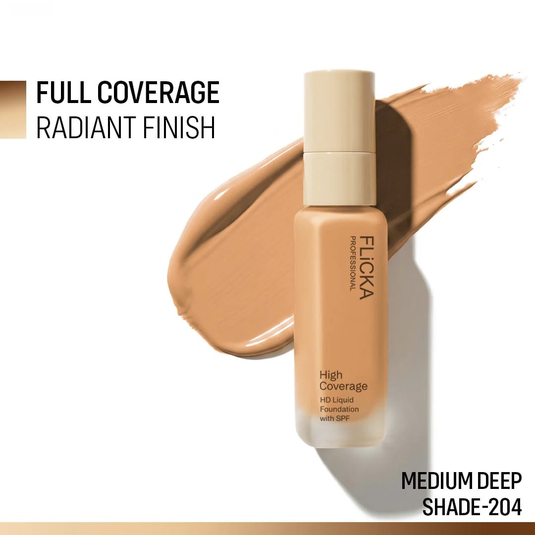 Flicka - High Coverage HD Liquid Foundation With SPF