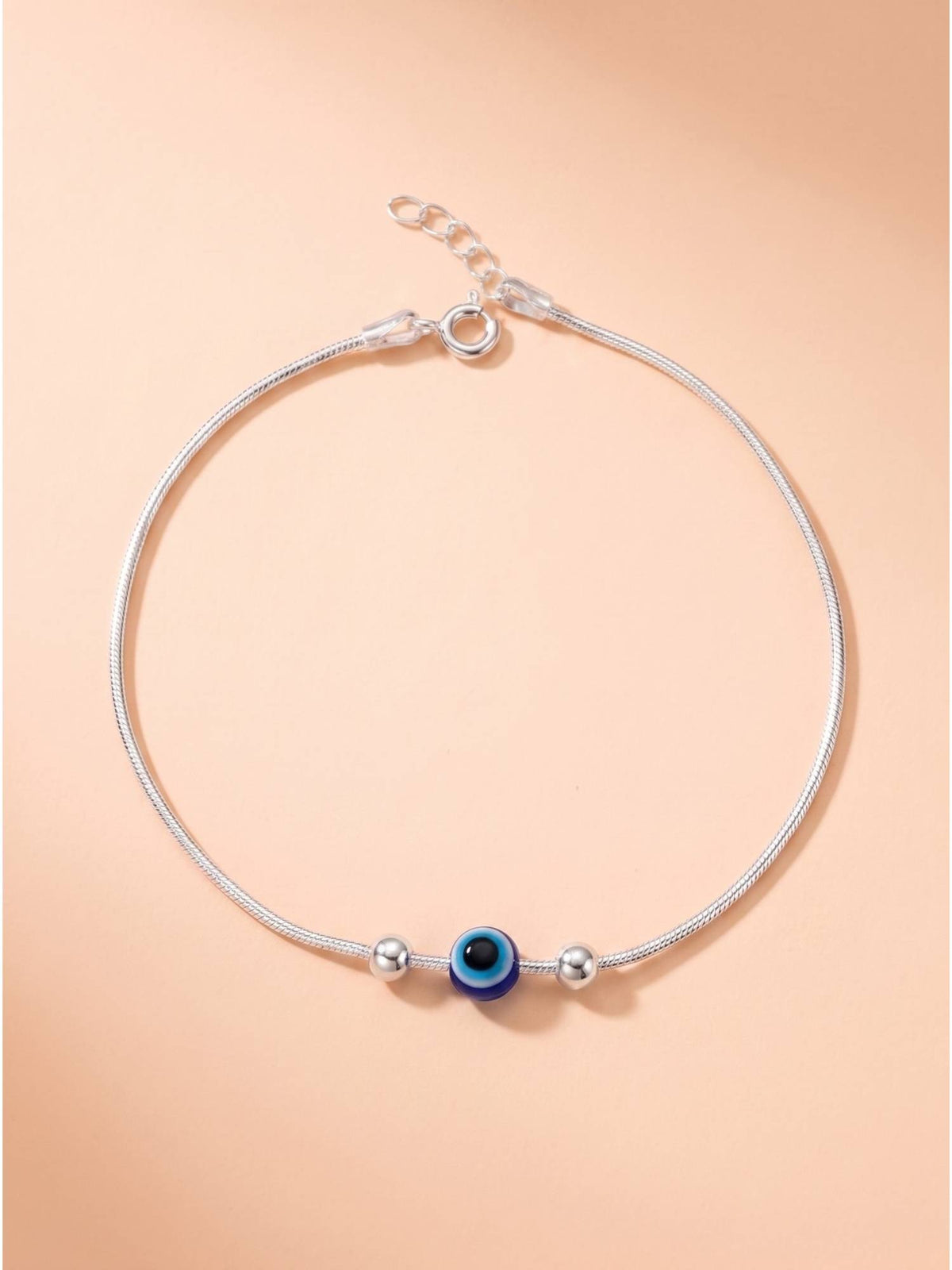 925 SILLER Nazar Protection Silver Chain Anklet