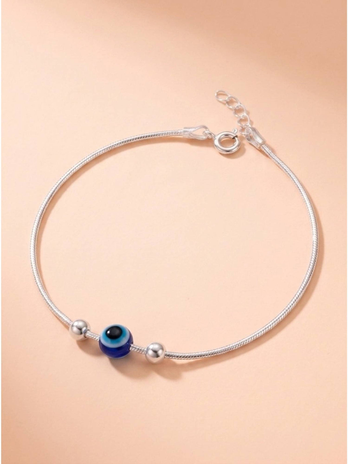 925 SILLER Nazar Protection Silver Chain Anklet
