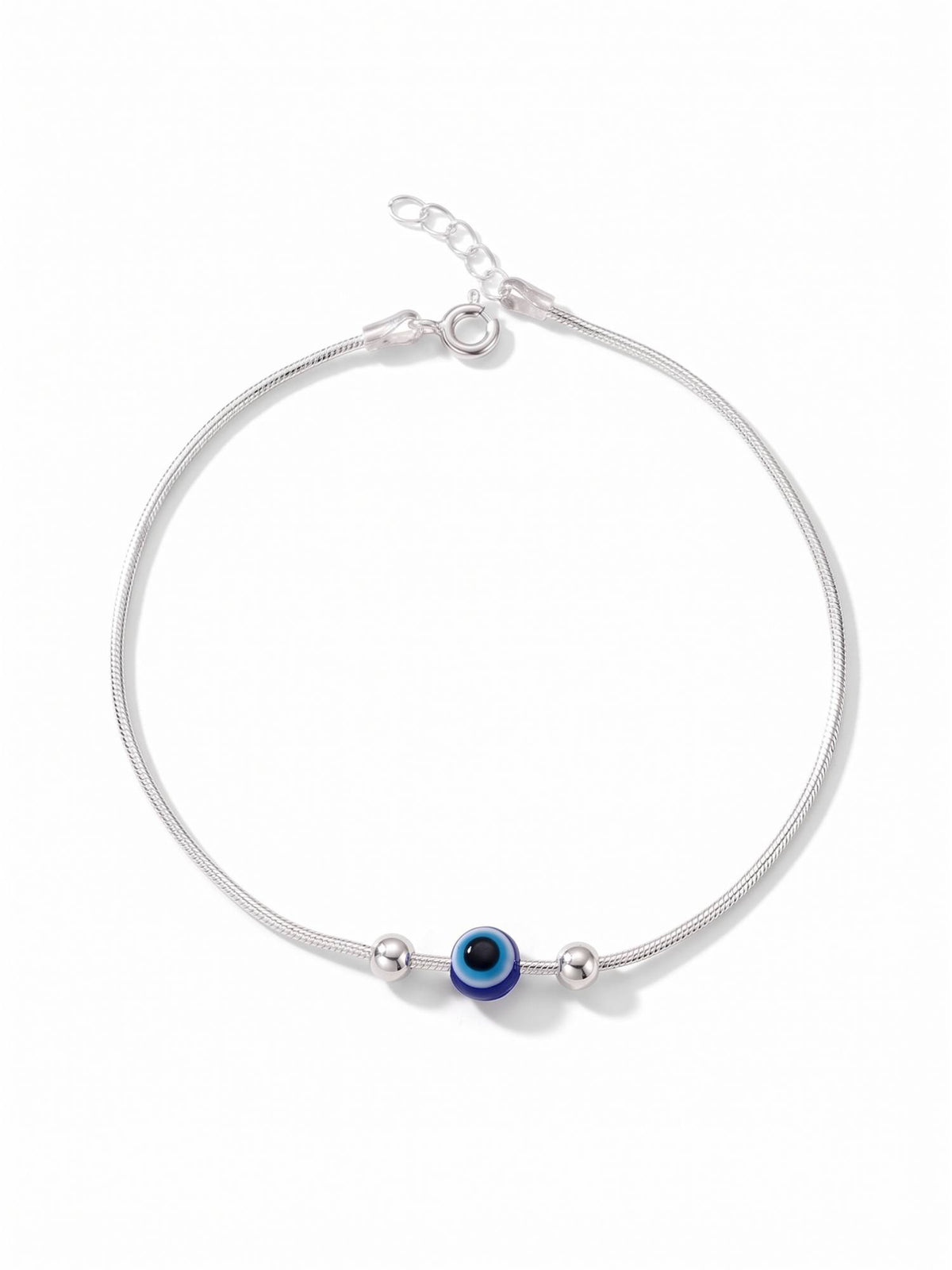 925 SILLER Nazar Protection Silver Chain Anklet