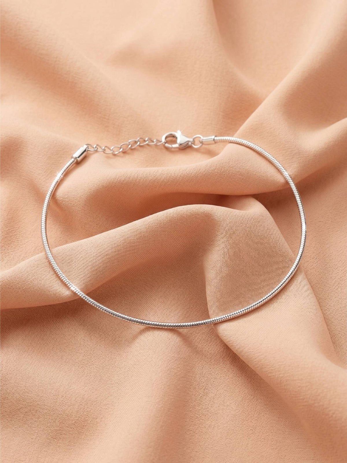 925 SILLER Sleek Silver Essential Snake Anklet