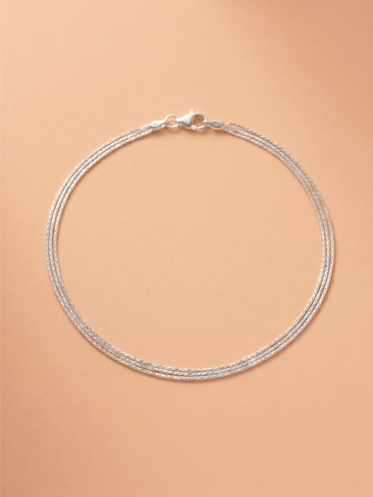 925 SILLER Multi-Layered Silver Essential Anklet