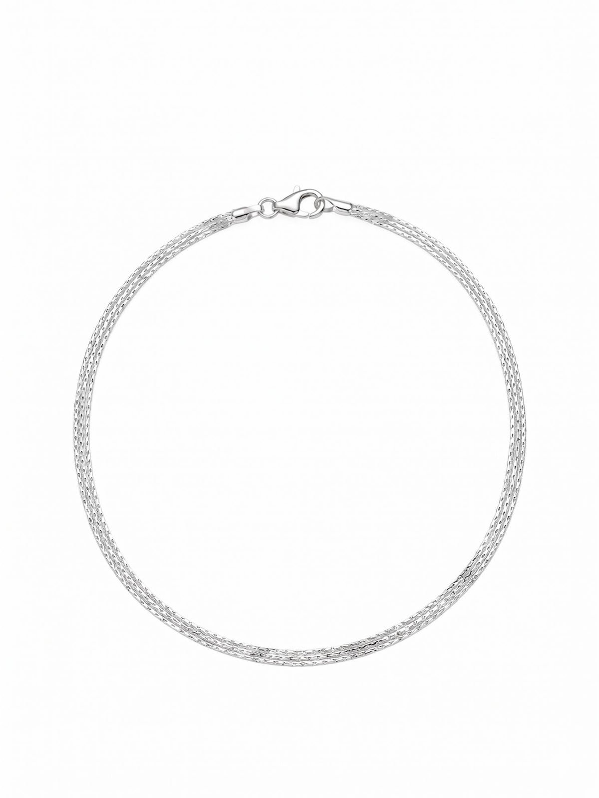 925 SILLER Multi-Layered Silver Essential Anklet