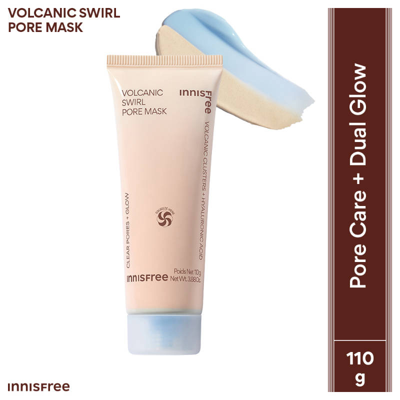 Innisfree Volcanic Swirl Pore Dual Clay Mask,Daily Pore Care,Hydrating, Oil Control, Glass Skin
