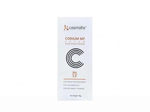 Cosmofix Corium MF Face Moisturizer Cream | Lightweight Daily Face Moisturizer with Hyaluronic Acid Ceramide & Omega 3 | Non Greasy Hydrating Cream for Soft Smo