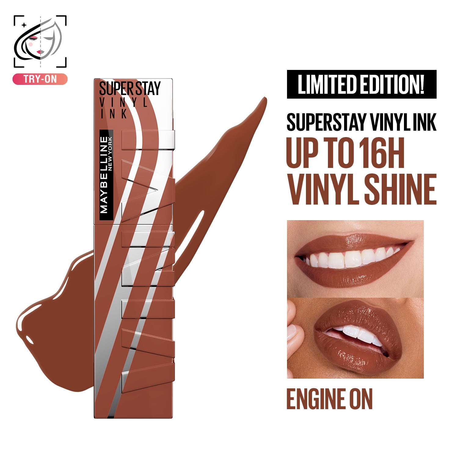 Maybelline New York Super Stay Vinyl Ink High Shine Racing Liquid Lipstick - Engine On (4.2ml)