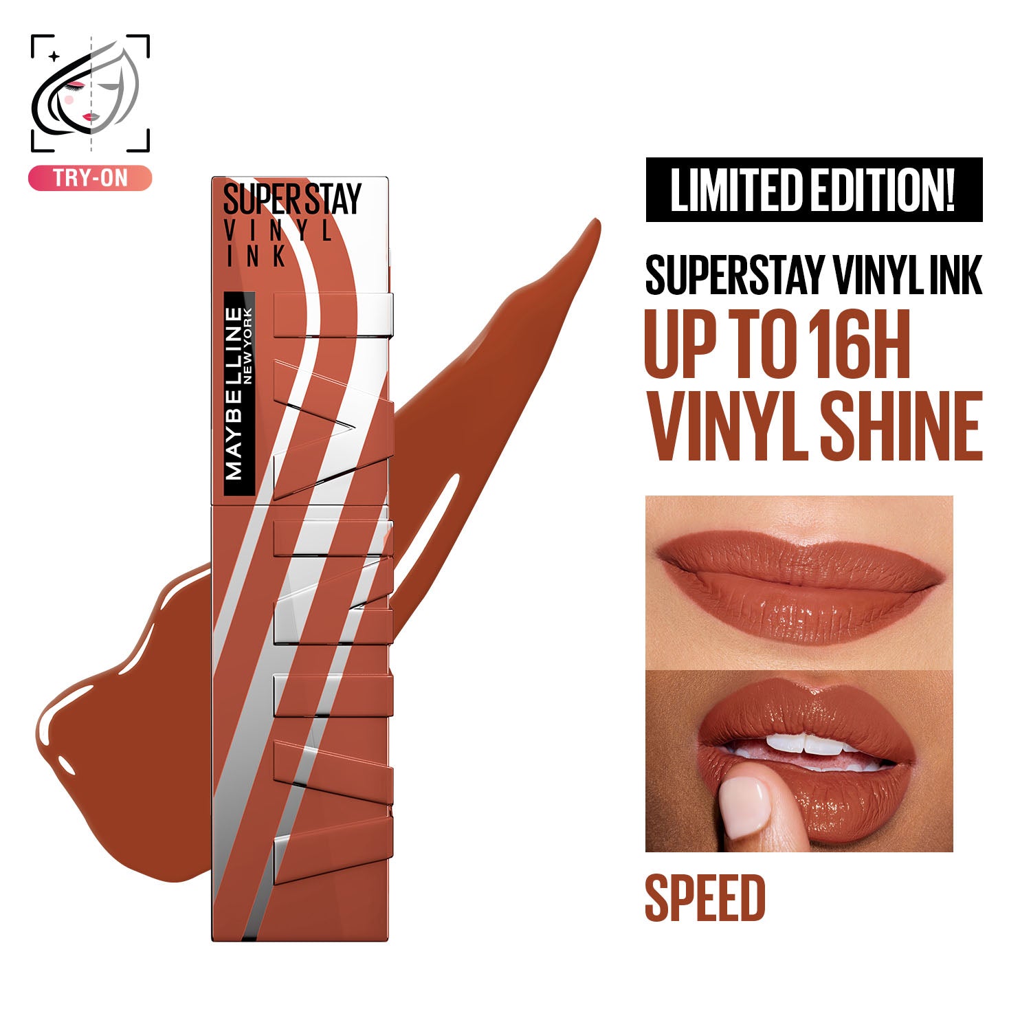 Maybelline New York Super Stay Vinyl Ink High Shine Racing Liquid Lipstick - Speed (4.2ml)