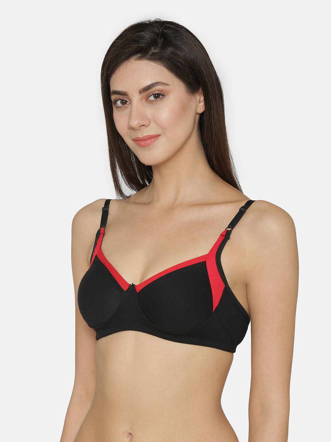 Abelino Black Non-Wired Non Padded full coverage Bra - Black (30B) · 30B