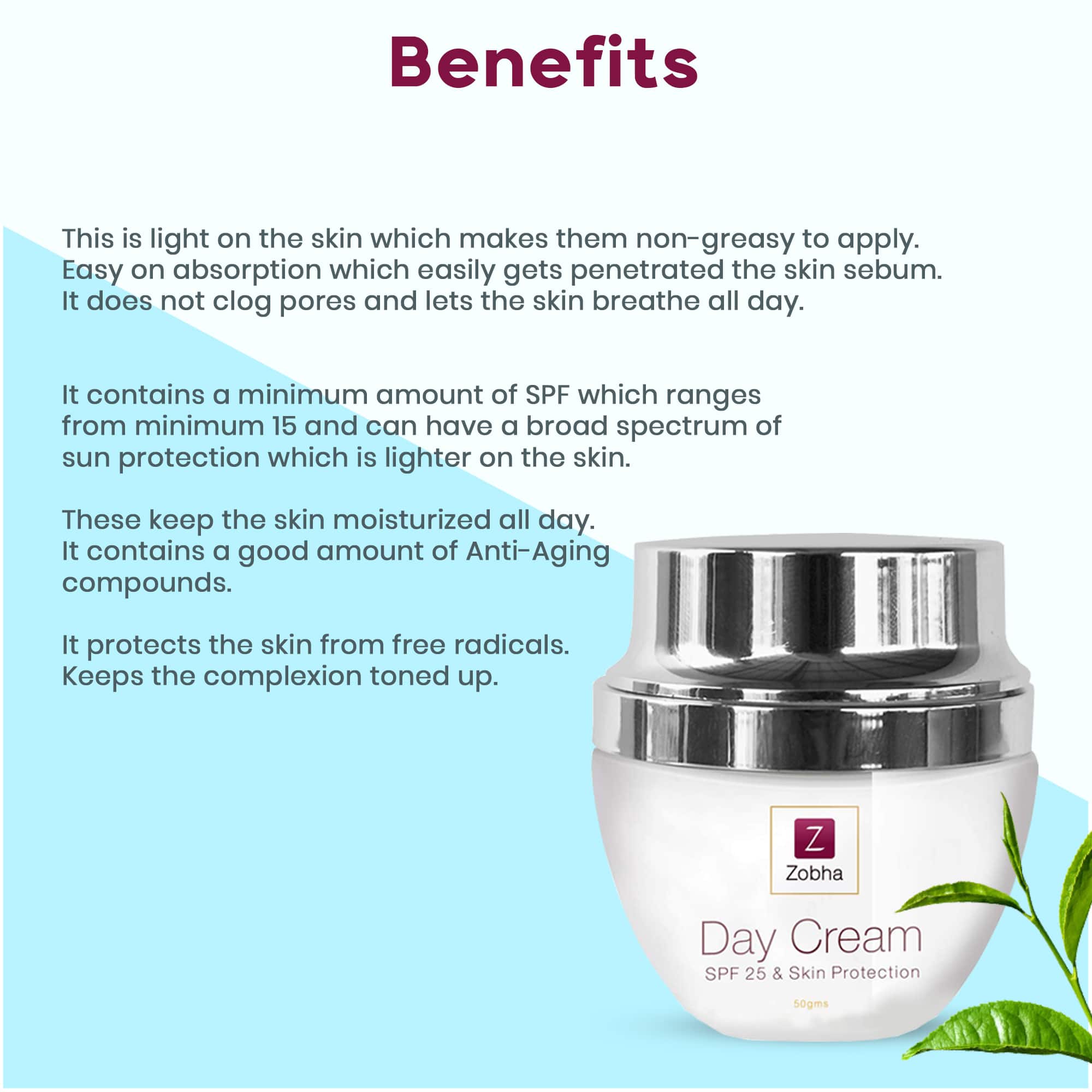 ZOBHA - DAY CREAM WITH SPF 25 & SUN PROTECTION (50g)