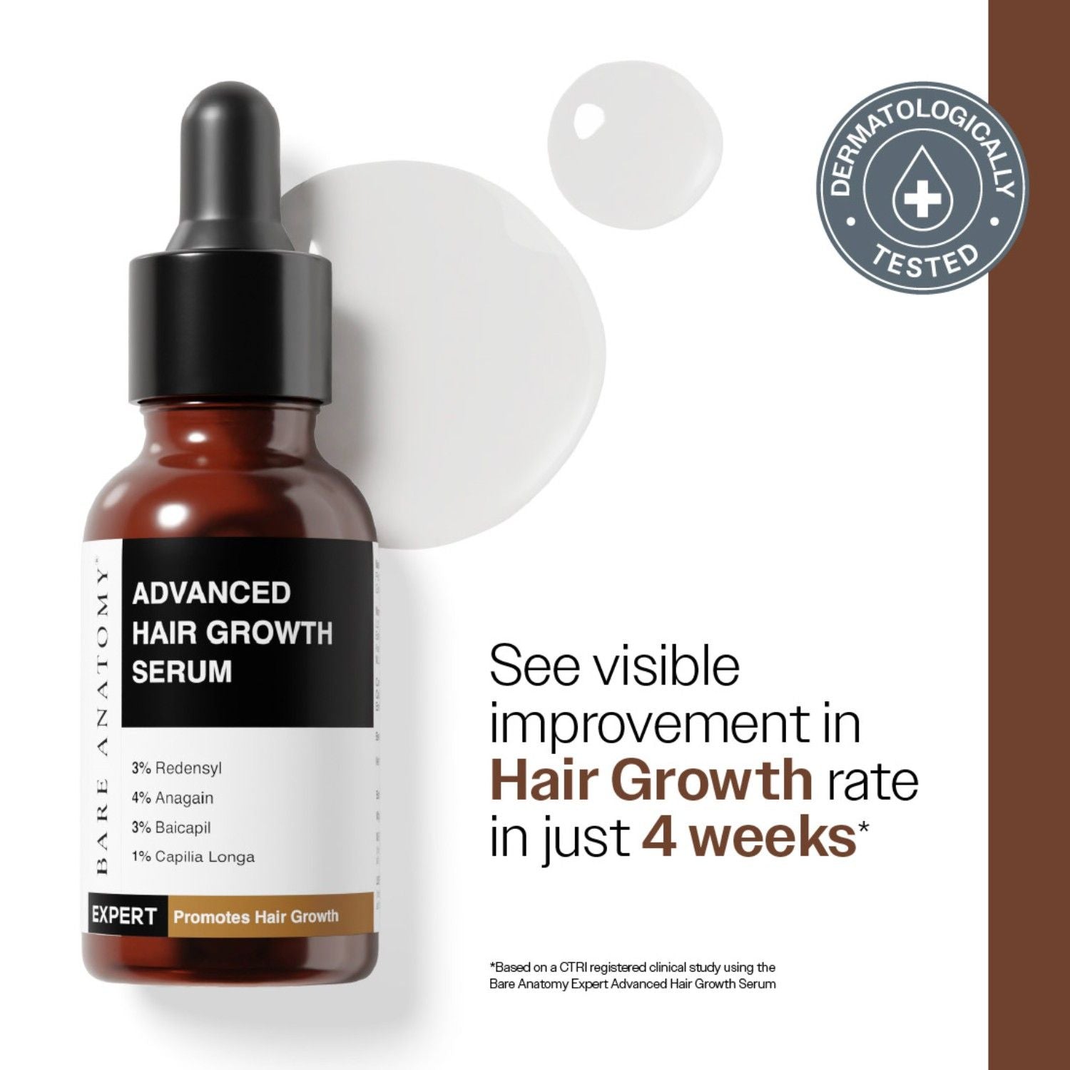 Bare Anatomy Advanced Hair Growth Serum - 3% Redensyl + 4% Anagain + Rosemary + Rice Water (30ml)