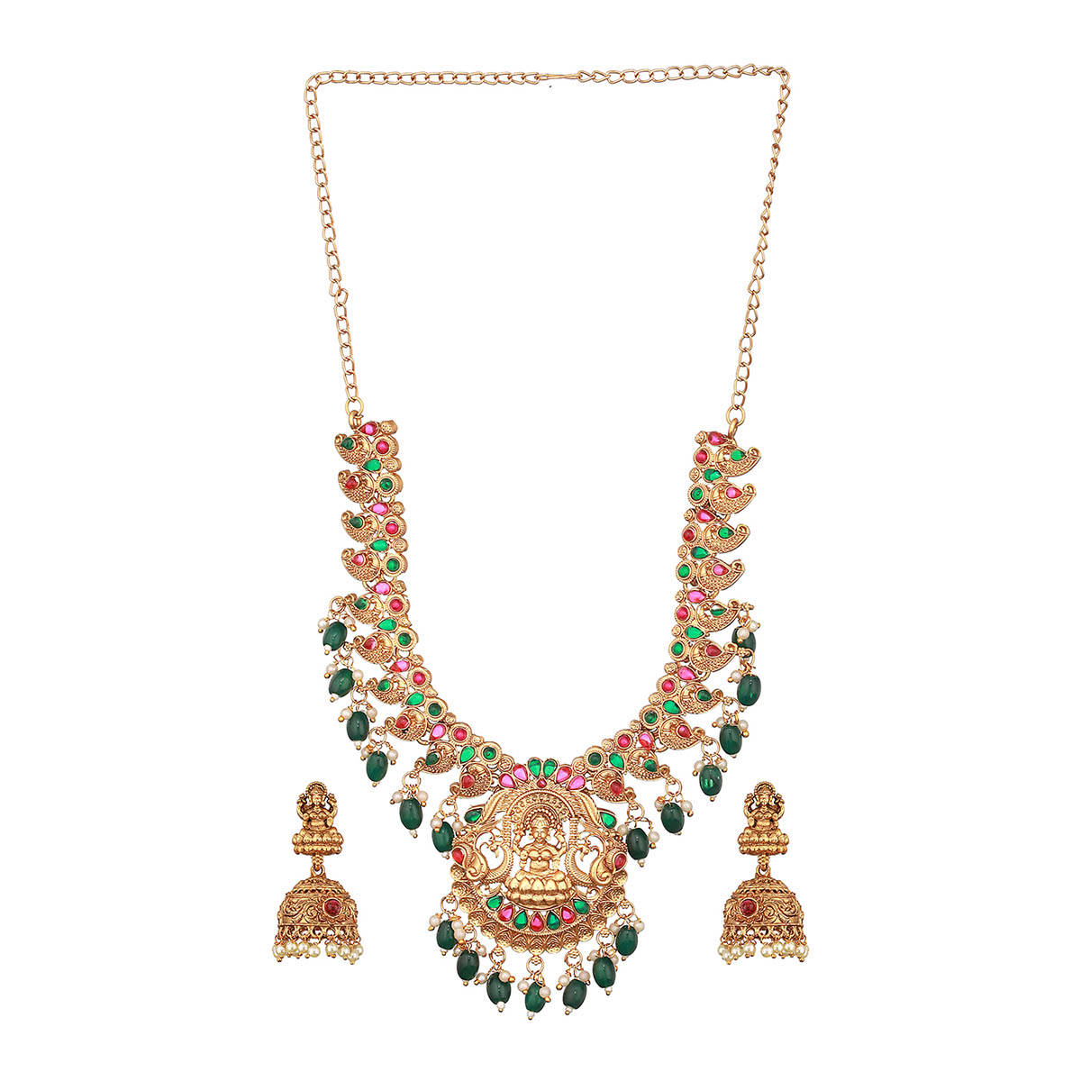 Aatmana Gold-Plated Stone Studded Jewellery Set