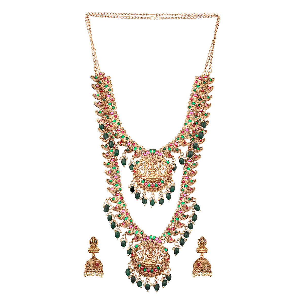 Aatmana Gold-Plated Stone Studded Jewellery Set