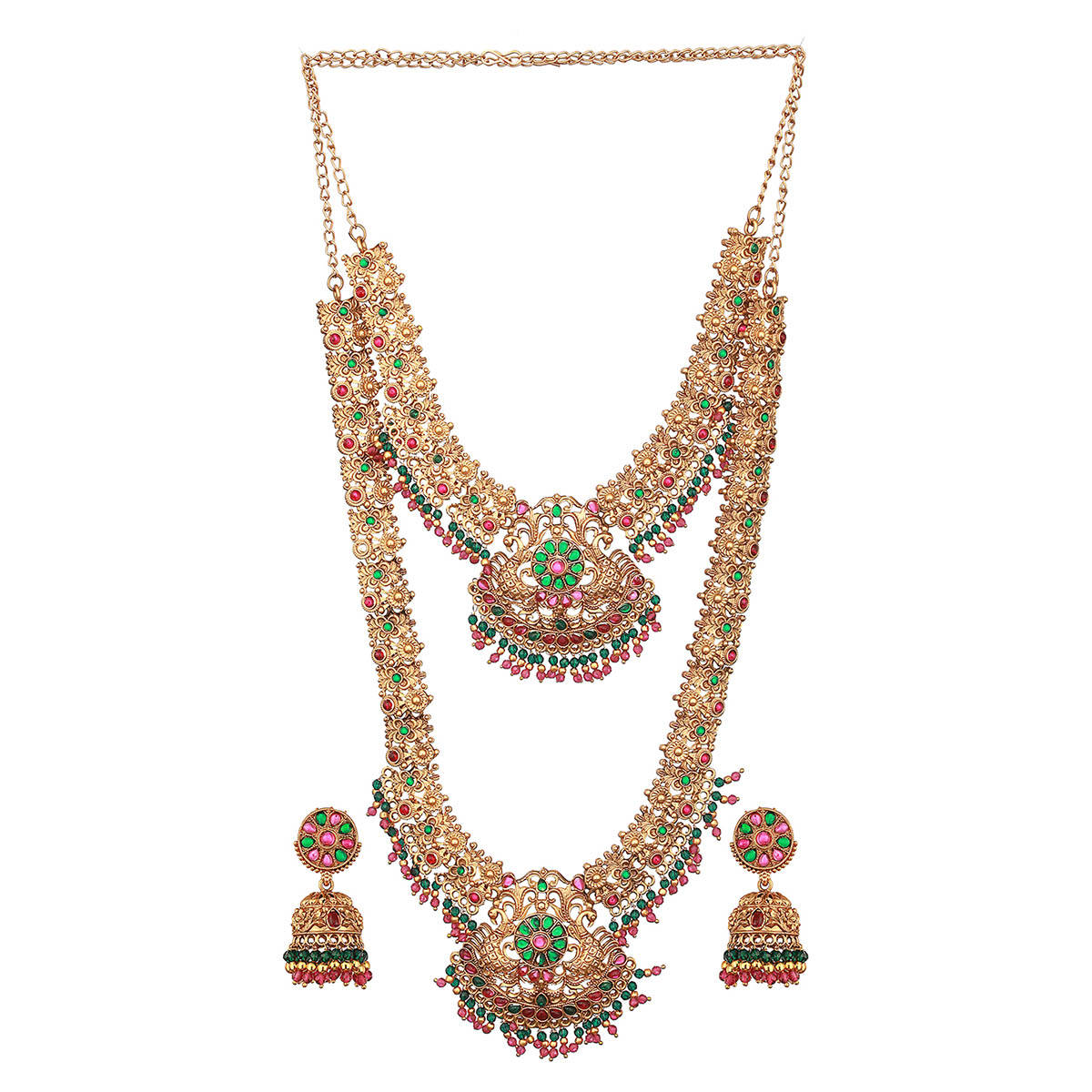 Aatmana Gold-Plated Stone Studded Jewellery Set