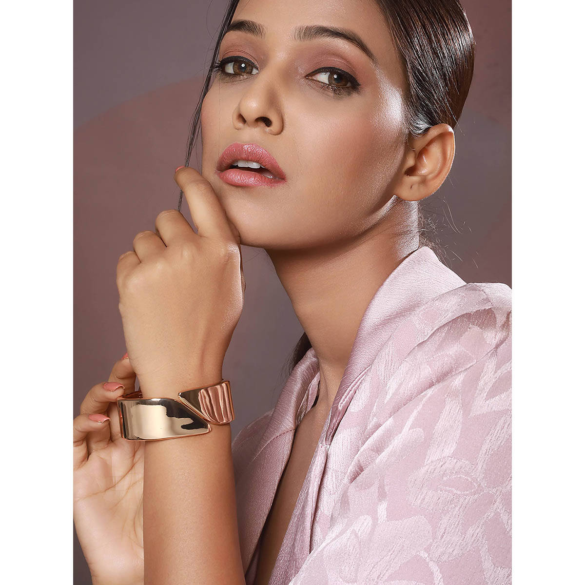 Aatmana Gold-Plated Solid Cuff Bracelet · One Size