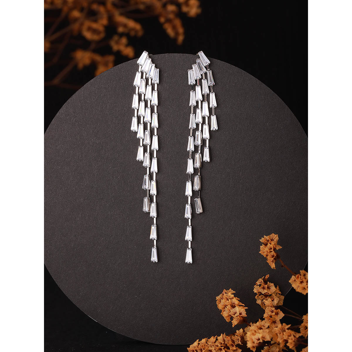 Aatmana White Teardrop Shaped Drop Earrings · One Size