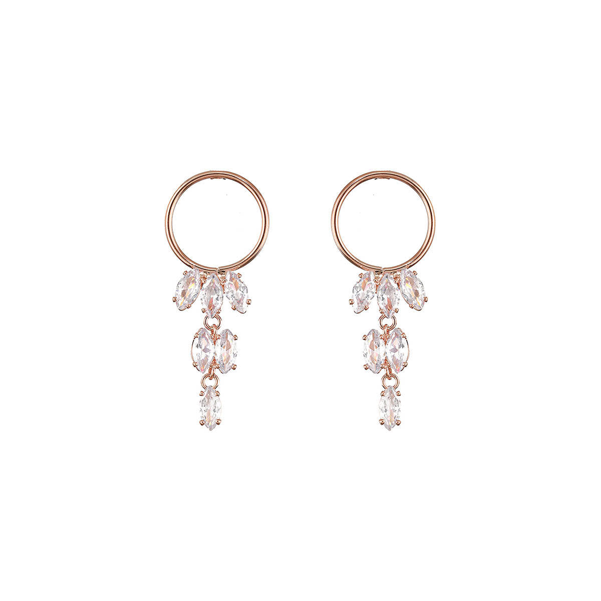Aatmana Rose Gold Circular Drop Earrings