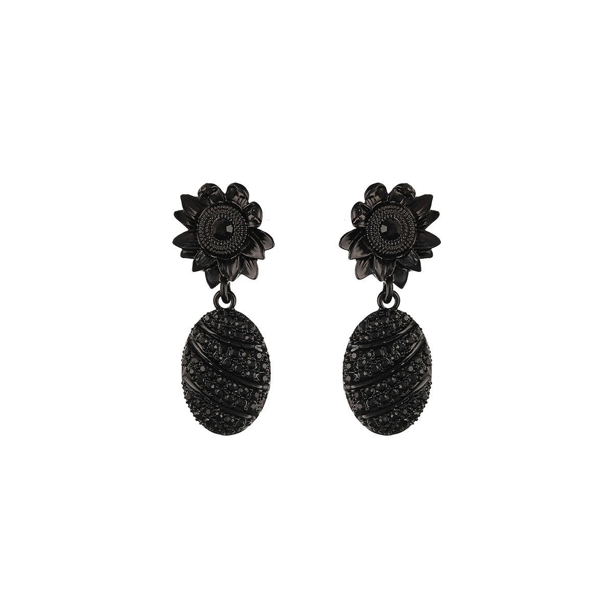 Aatmana Black Contemporary Drop Earrings