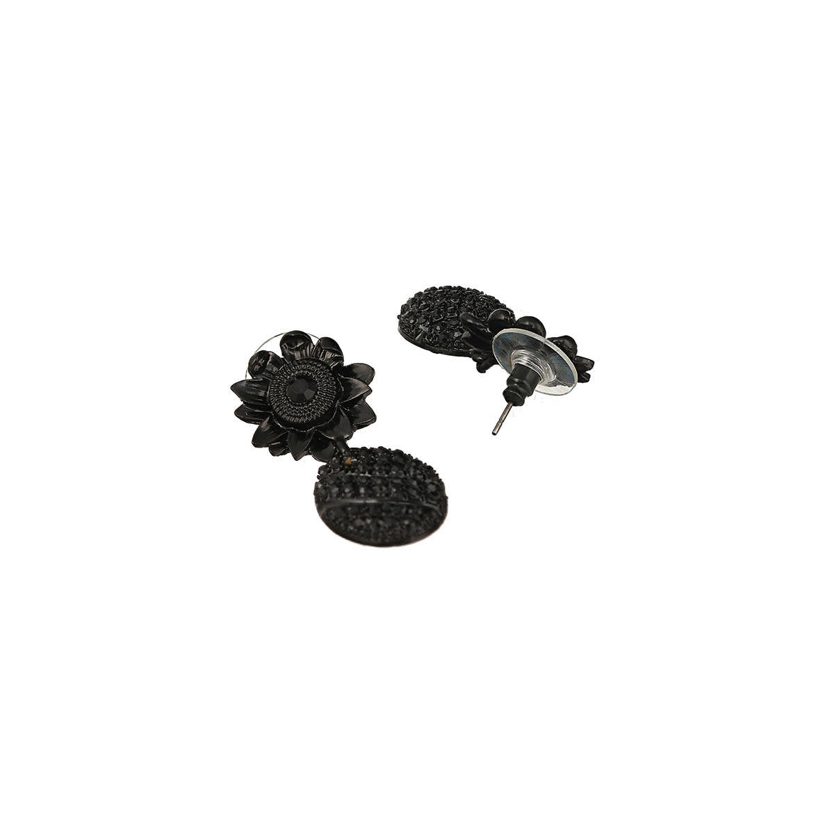 Aatmana Black Contemporary Drop Earrings