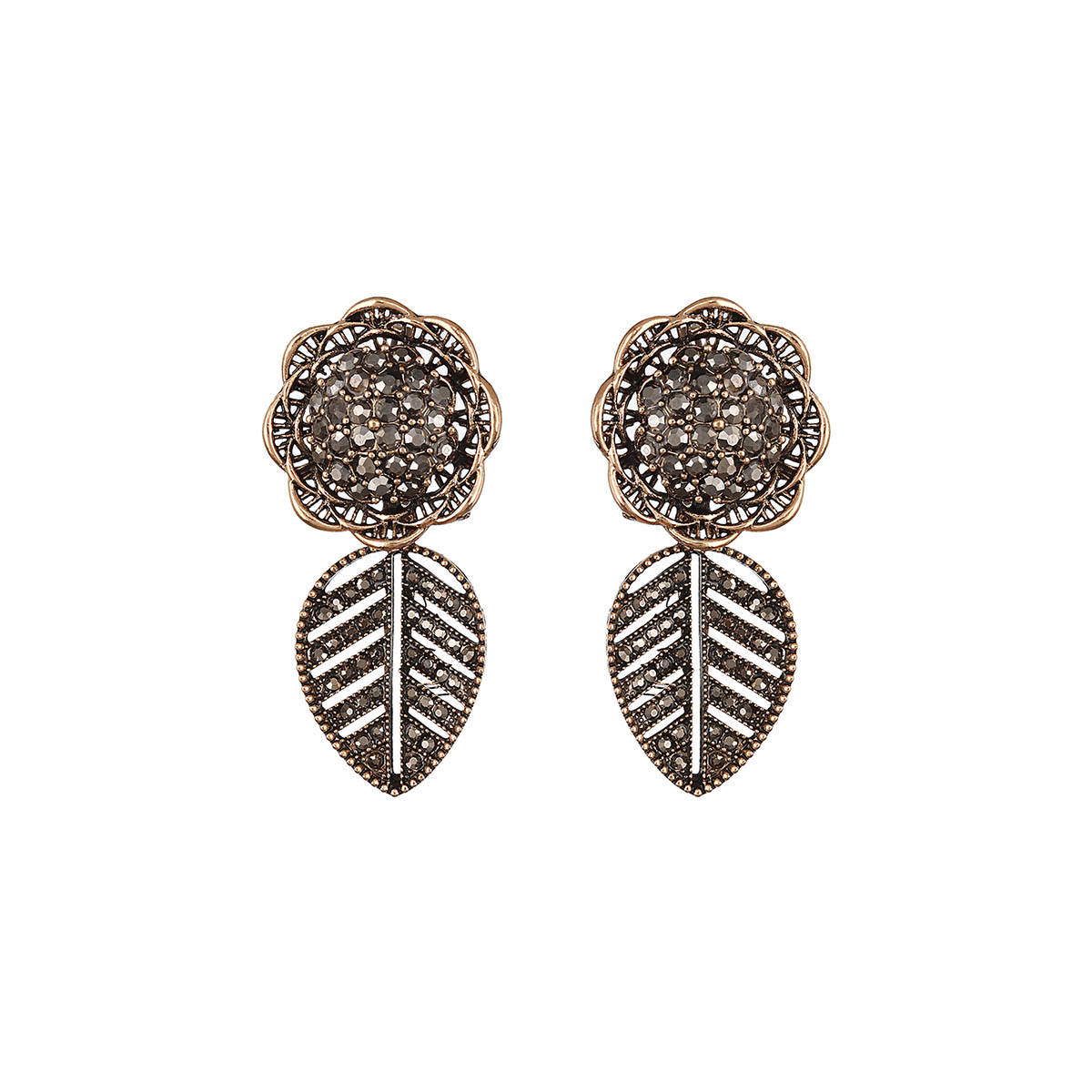 Aatmana Gold-Toned Floral Drop Earrings