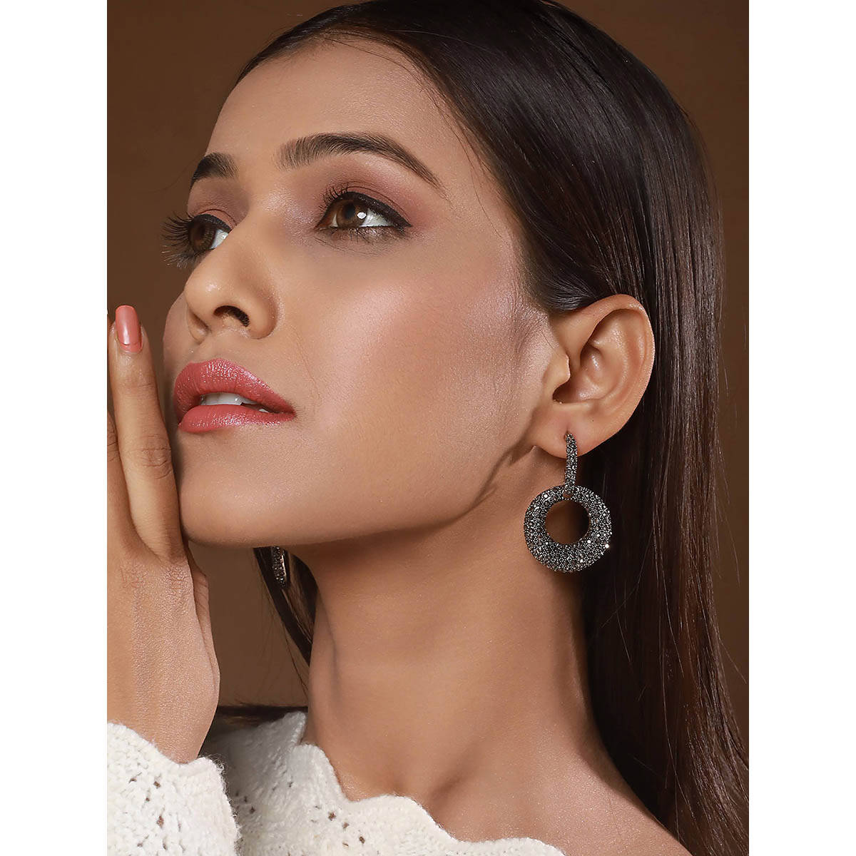 Aatmana Gold-Toned Circular Drop Earrings · One Size