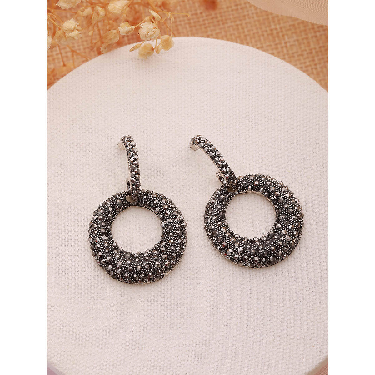 Aatmana Gold-Toned Circular Drop Earrings · One Size