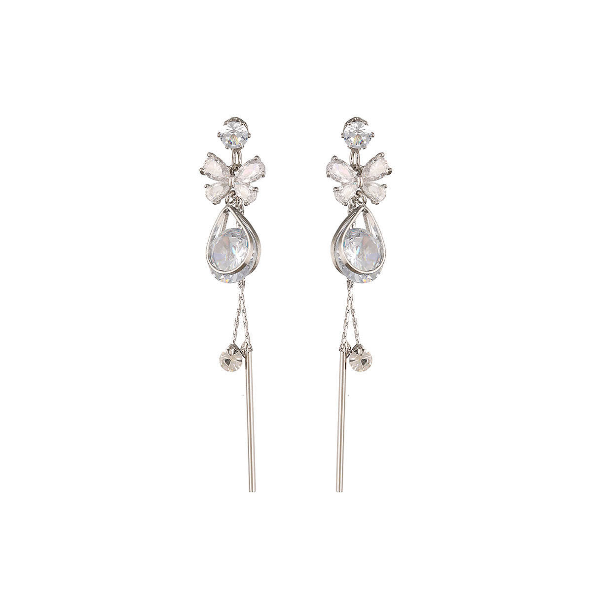 Aatmana Silver Toned Contemporary Drop Earrings
