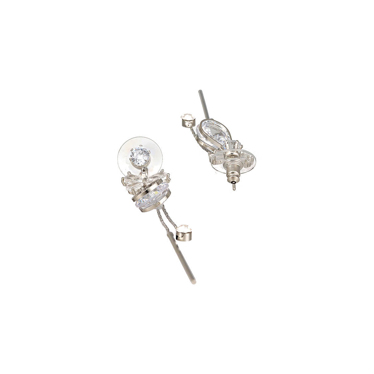 Aatmana Silver Toned Contemporary Drop Earrings