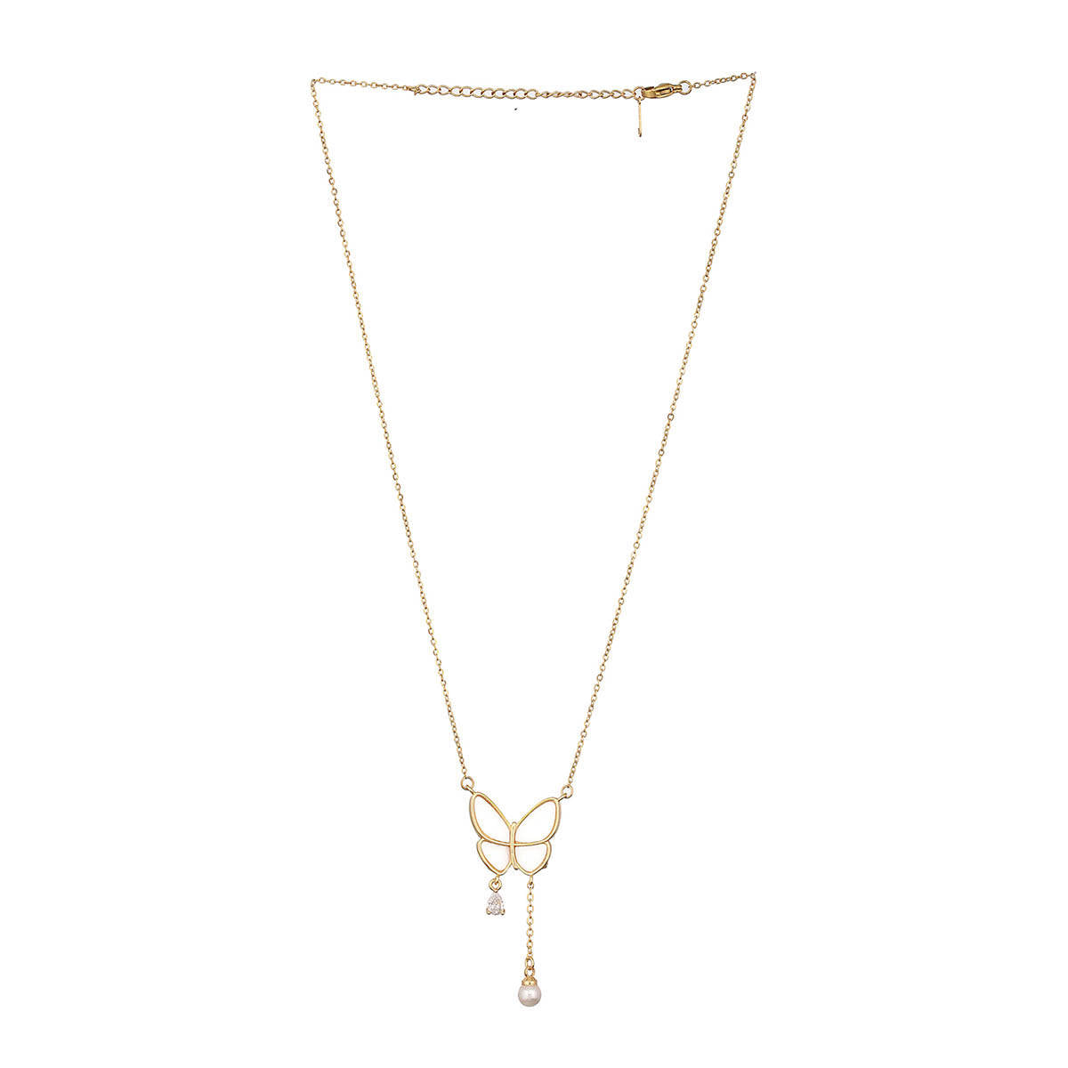 Aatmana White Brass Gold-Plated Handcrafted Necklace