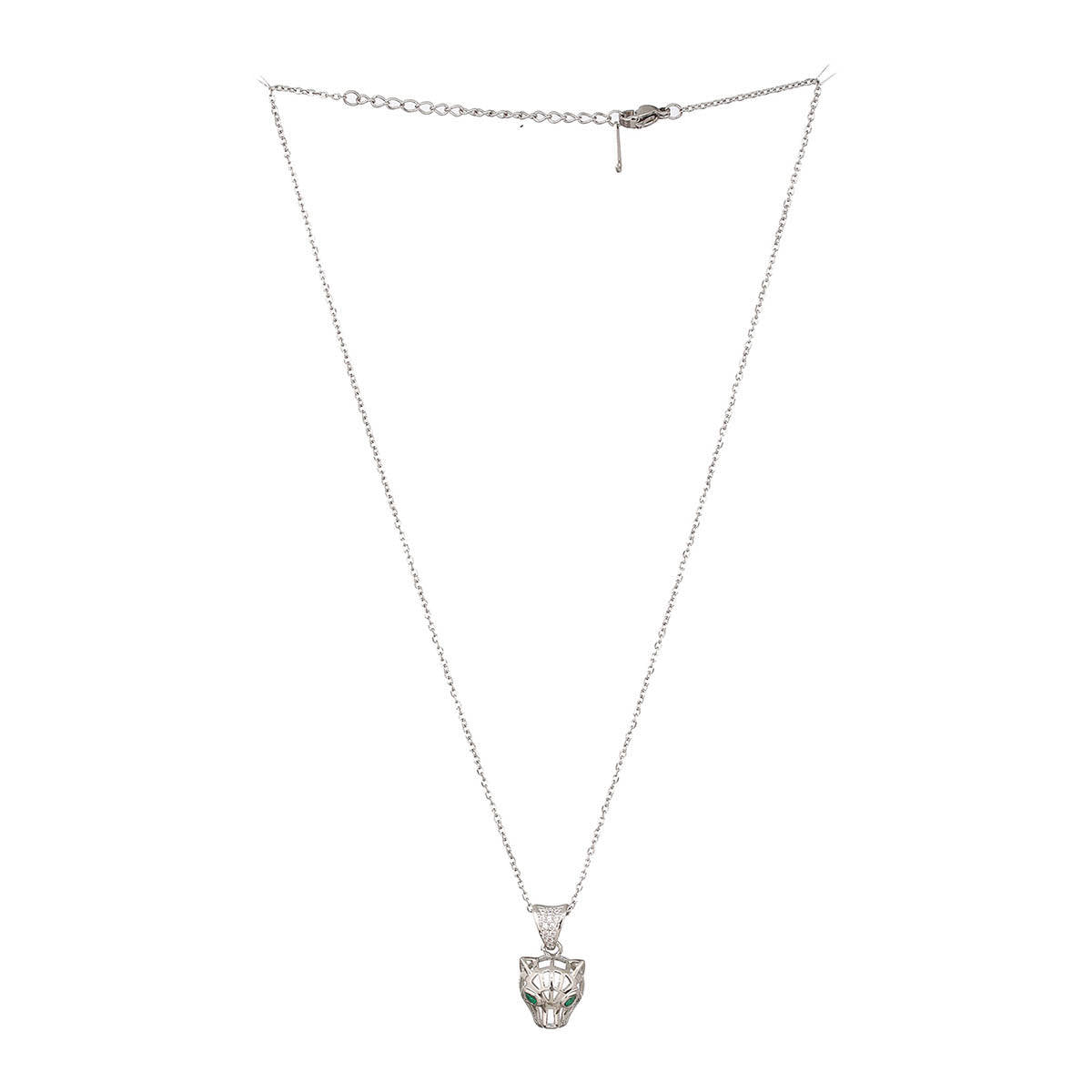 Aatmana Silver-Plated Cz Studded Snake Necklace